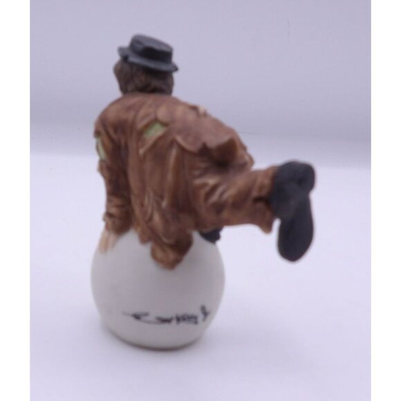 Emmett Kelly Jr Collection, by FlamBR. Clown on Ball, Ceramic Sri Lanka 3 3/8 x - Picture 3 of 5